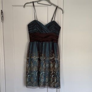 Morgan & Co. Teal and Brown Junior  Dress